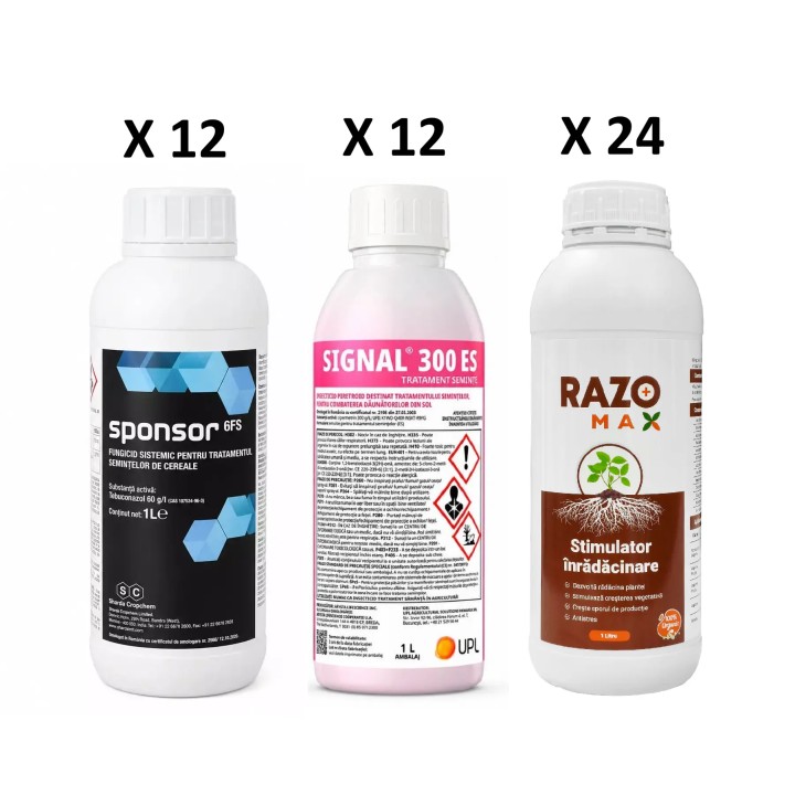 Pachet SMART-MIX 449 - SPONSOR 6 FS - 1 Litru (x 12) + SIGNAL 300 ES - 1 Litru (x 12) + RAZOMAX PLUS - 1 Litru (x 24)