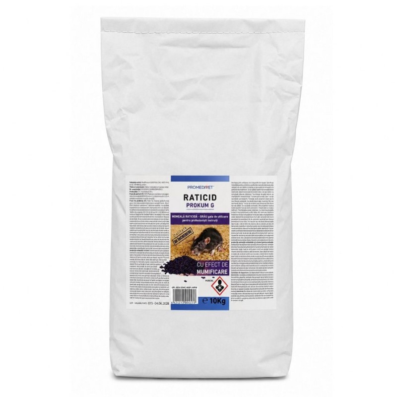 Raticid PROKUM G Promedivet cu Brodifacoum 0,0025% pentru combaterea șobolanilor – sac 10 kg