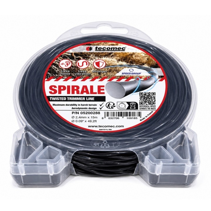 Fir motocoasă Tecomec® Spirale 2.4 mm x 15 m - Vibrații reduse