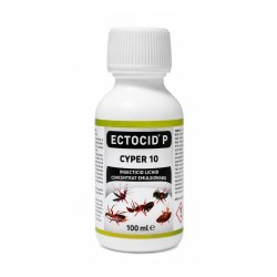 Insecticid ECTOCID P Cyper 10 Promedivet, concentrat cu 10% Cypermetrin pentru muște și gândaci, 100 ml