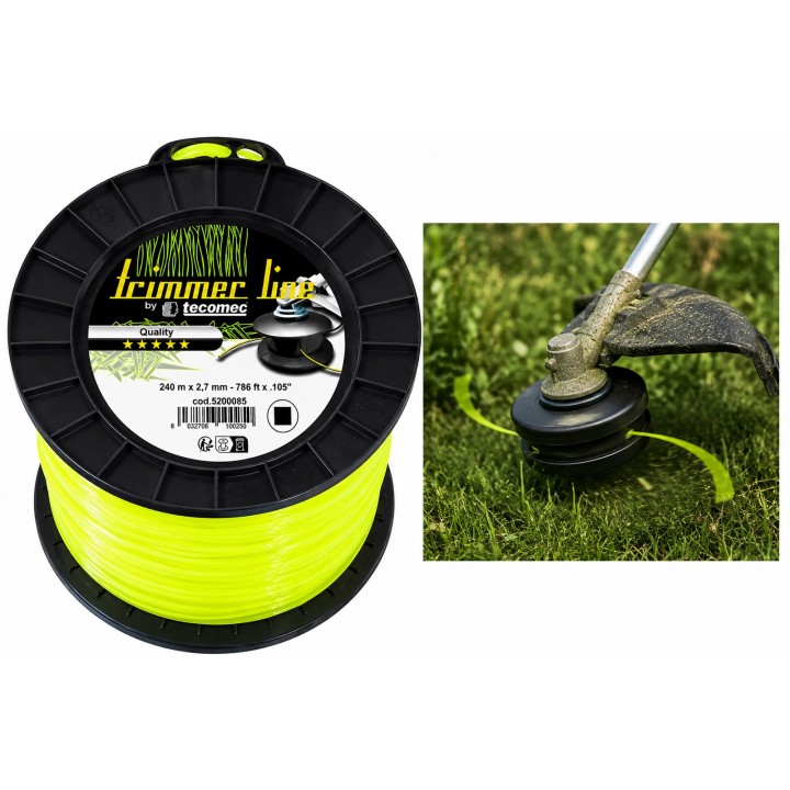 Fir motocoasă TECOMEC® 2.7 mm x 240 m Square Line | Profil pătrat