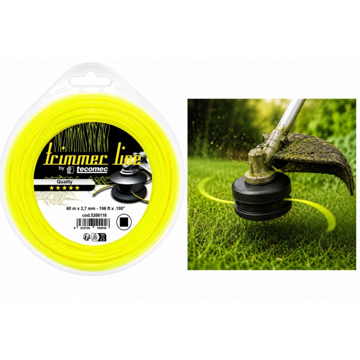 Fir motocoasă TECOMEC® 2.7 mm x 60 m Square Line | Profil pătrat
