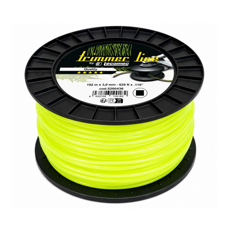 Fir motocoasă TECOMEC® Square Line 3.0 mm x 192 m | Profil pătrat