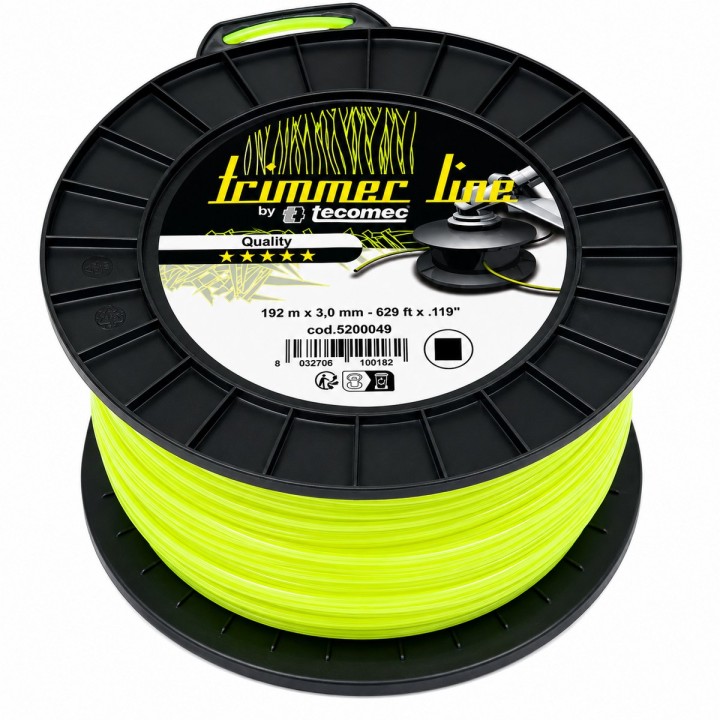 Fir motocoasă TECOMEC® Square Line 3.0 mm x 192 m | Profil pătrat