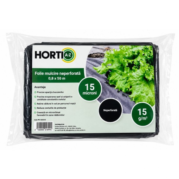 Folie MULCIRE Neagra Neperforata - pachet 0,8 x 50 m