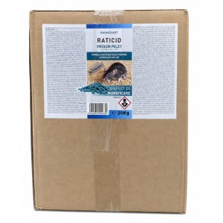 Raticid PROKUM PELET cutie 20 kg, Promedivet, momeală cu Brodifacoum 0,0025%, pentru șobolani și șoareci