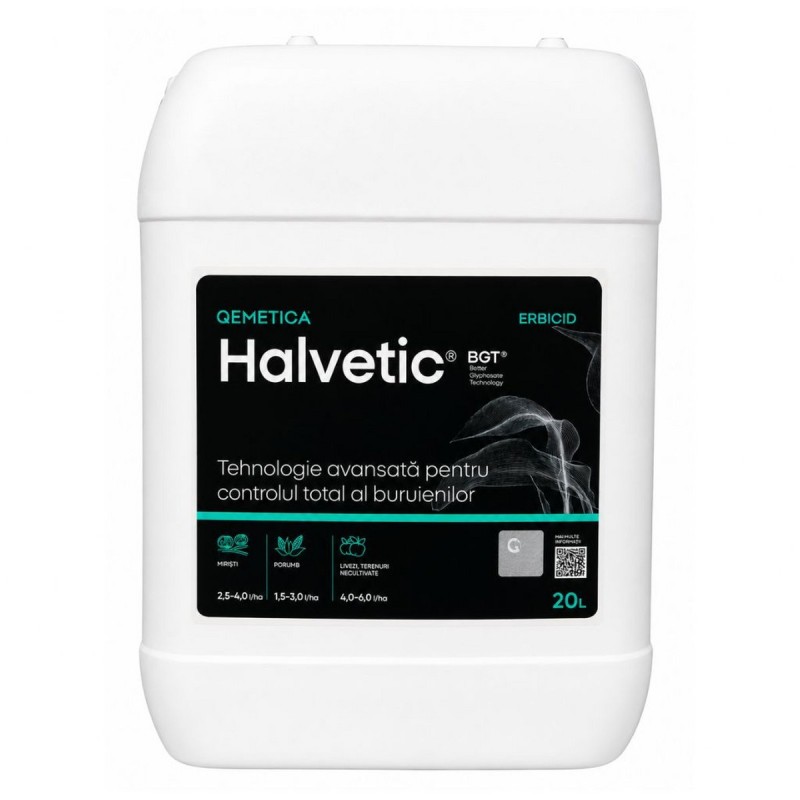 Erbicid total HALVETIC, tehnologie BGT - 20 litri, Qemetica