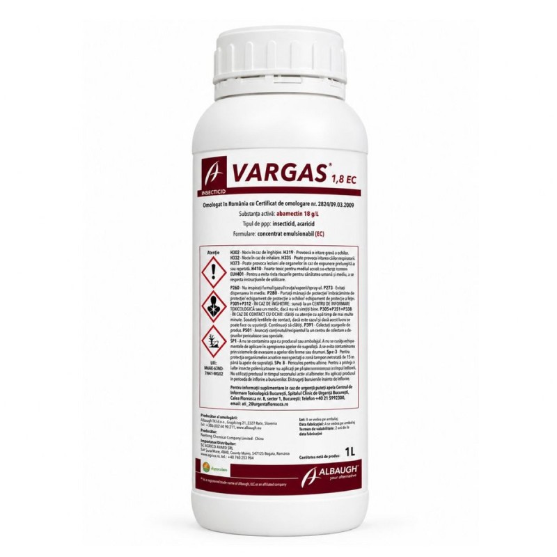 Insecticid acaricid VARGAS 1,8 EC - 1 Litru, Albaugh, Contact