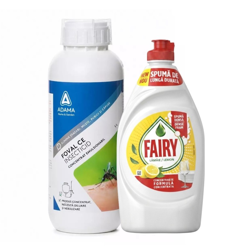 Pachet SMART-MIX 451 - FOVAL® CE 1 L + FAIRY Detergent vase Lămâie 450 ml