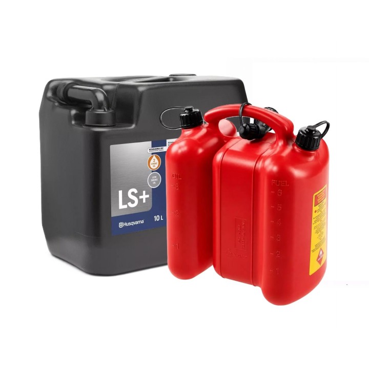 Pachet SMART-MIX 453 - Ulei amestec HUSQVARNA 2T 10 L + Canistră dublă TECOMEC 6 + 3 L