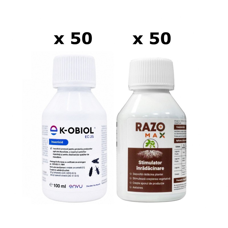 Pachet SMART-MIX 459 - K-OBIOL EC 25 Envu 100 ml (x 50) + RAZOMAX PLUS 100 ml (x 50)