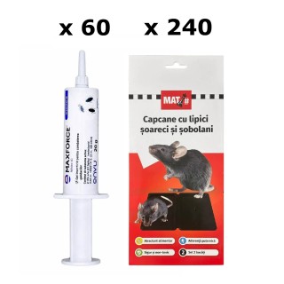 Pachet SMART-MIX 464 - MAX FORCE Gel IC 20 g (x 60) + Set 2 Capcane cu lipici MAT (x 240)