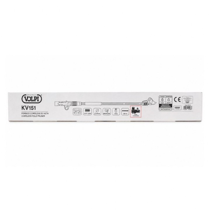 Foarfecă electrică VOLPI KV151, Tijă 150 cm,  Ø 38 mm