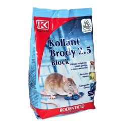 Raticid BRODY 2.5 Block, Kollant 300 g - Blocuri Parafinate, Brodifacoum 25 ppm, Elimină Șobolanii și Soarecii