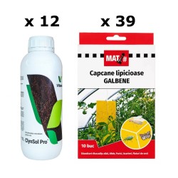 Pachet SMART-MIX 204 - Biostimulator microbian Sol CLYNSOL PRO 1 L (x 12 buc) + Capcane lipicioase galbene MAT (x 39 seturi)