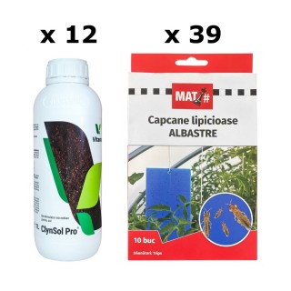 SMART-MIX 205 - CLYNSOL PRO 1 L (x 12 buc) + Capcane lipicioase albastre MAT (x 39 seturi)