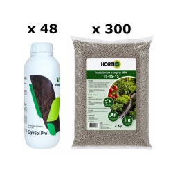 Pachet SMART-MIX 473 - CLYNSOL PRO 1 L (x 48 buc) + Îngrășământ NPK Complex HORTI A-Z 15-15-15 | 2 kg (x 300 buc)