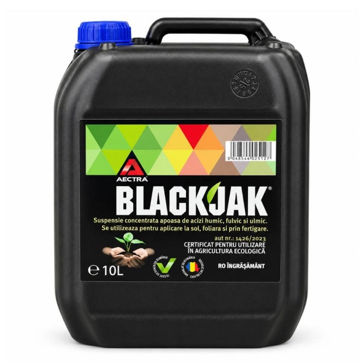 Biostimulator BLACKJAK - 10 Litri, cu acizi humici, fulvici și ulmici, pentru culturi agricole și horticole