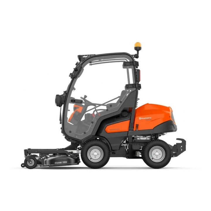 Tractor de tuns gazon profesional Husqvarna P 525DX cu cabină, Motor diesel Kubota 1.123 cm³, Tracțiune AWD, Fără masă de tăiere