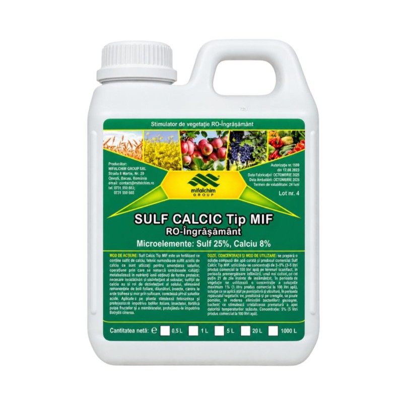 Sulf Calcic Tip MIF Mifalchim, Sulf 25% + Calciu 8%, 1 L