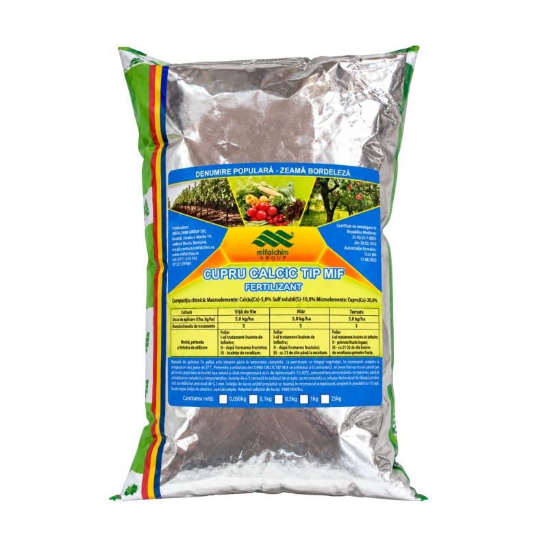 Cupru Calcic Tip MIF 1 kg – Fertilizant | Mifalchim
