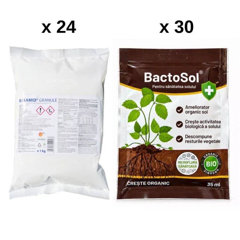 Pachet SMART-MIX 488 - Nematocid BASAMID Granule - 1 kg (x 24 buc) + Ameliorator sol BACTOSOL - 35 ml (x 30 buc)