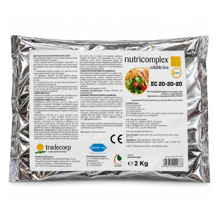 Ingrasamant NUTRICOMPLEX NPK 20-20-20 + ME - 2 kg, Tradecorp
