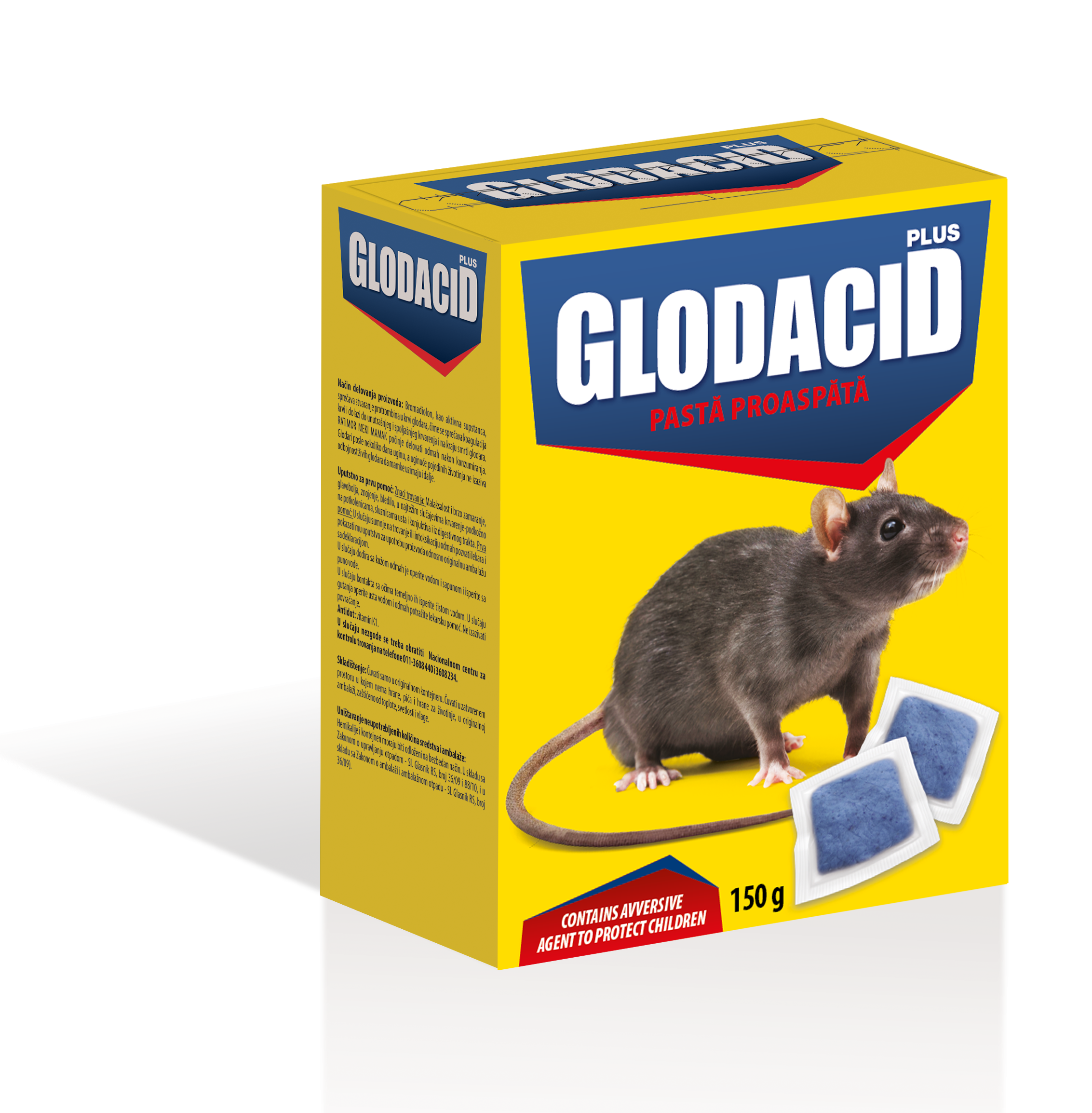 Raticid pasta Glodacid Plus - 150 gr.
