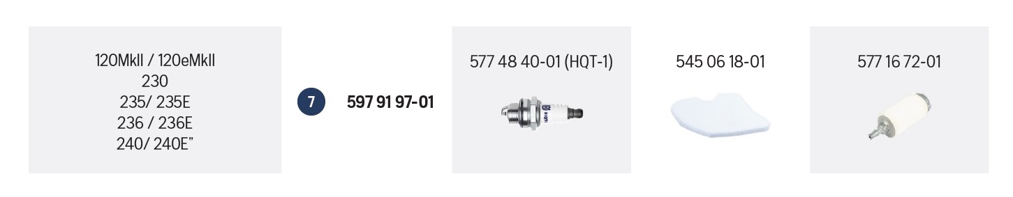 Kit de intretinere Husqvarna 120 Mark II, 236
